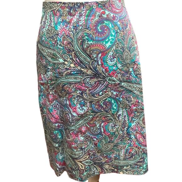 Talbots Dresses & Skirts - Talbots Petite Multicolor Paisley Skirt, Size 6P - Colorful, Vibrant, Casual
